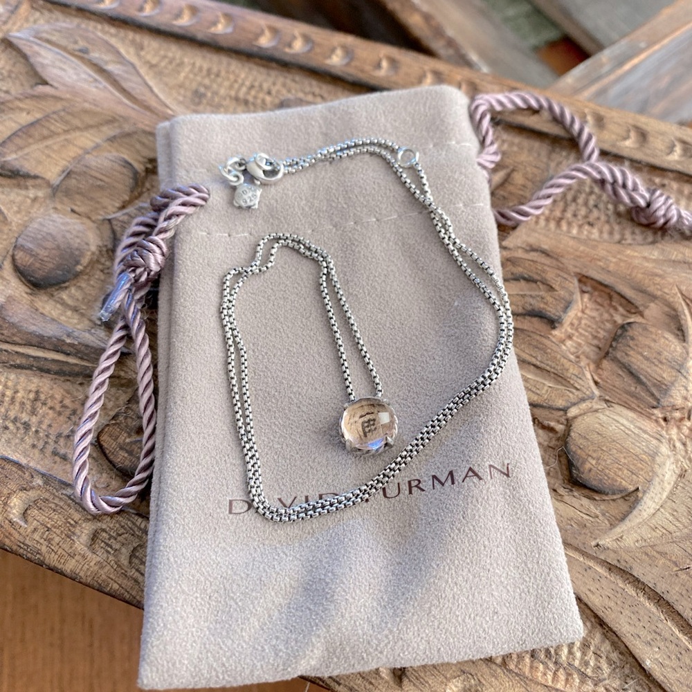 David Yurman Petite Chatelaine® Necklace in Sterling Silver Morganite 8mm
